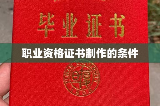 琅琊职业资格证书制作的条件